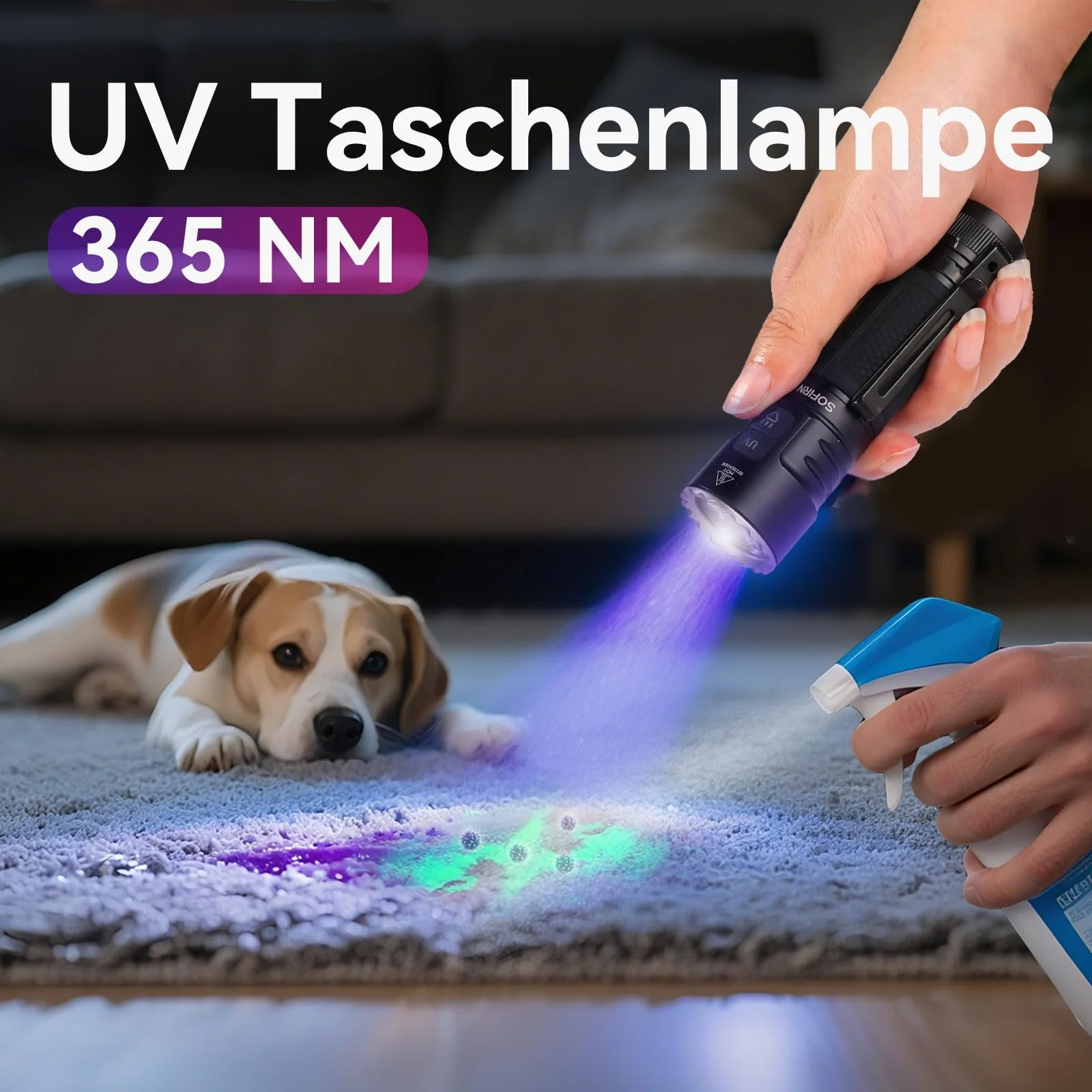 Фонарь SOFIRN SR23 с УФ лампой 3300 лм, 365 нм, черный, фото №3