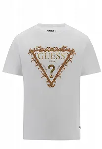 Футболка GUESS чоловіча з короткими рукавами Tri Scroll Tee, біла, L - Фото 1
