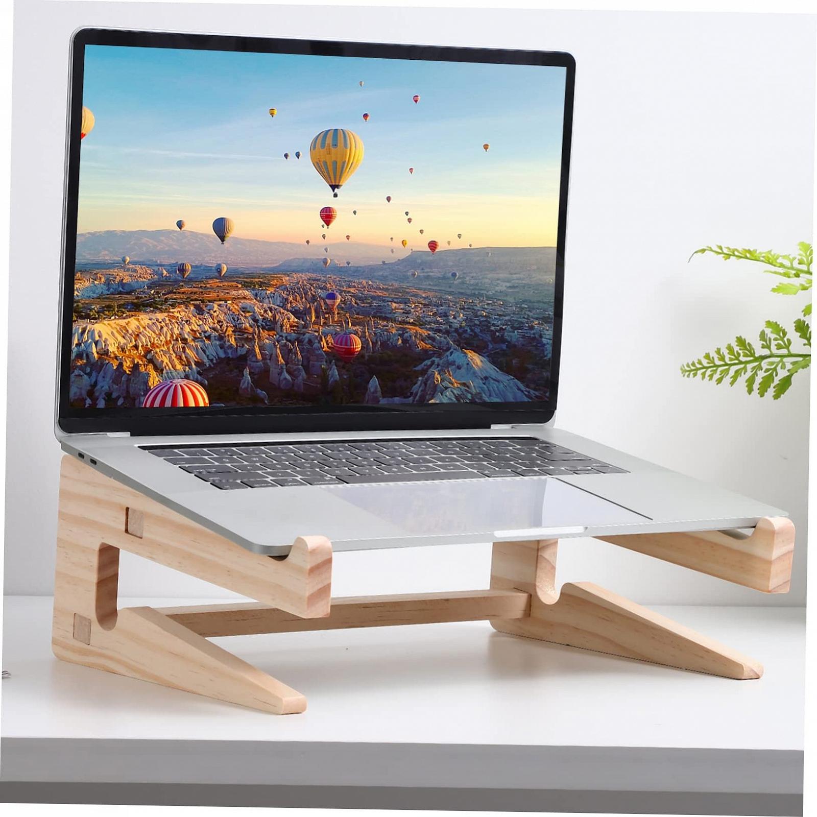 Деревянная Подставка для Ноутбука Регулируемая Подставка для Стола Кровати с Полкой для Хранения с Рассеиванием Тепла Легкая Сборка Универсальное Использование, фото №9
