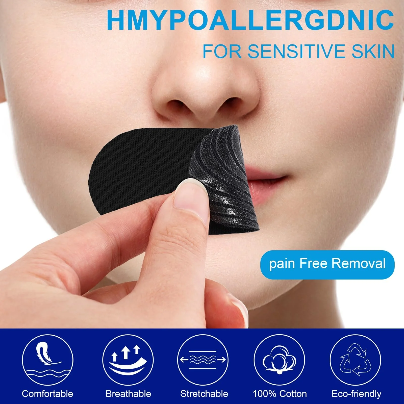 Смужки для сну на рот, 42 шт, на рот, пристрій проти хропіння для зменшення дихання ротом, комфорт і зручність, фото №4 Смужки для сну на рот, 42 шт, на рот, пристрій проти хропіння для зменшення дихання ротом, комфорт і зручність, фото №4