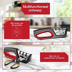 Точило для ножів та ножиць 4 в 1 3-рівневе ручне synthetic.ua - Фото 1