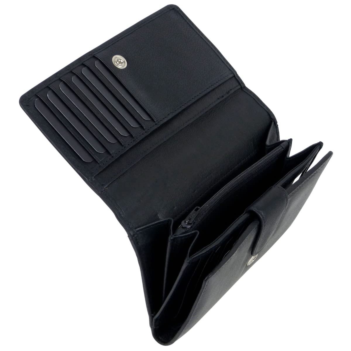 Женский кошелек Oakridge Leather Trifold Black, фото №3