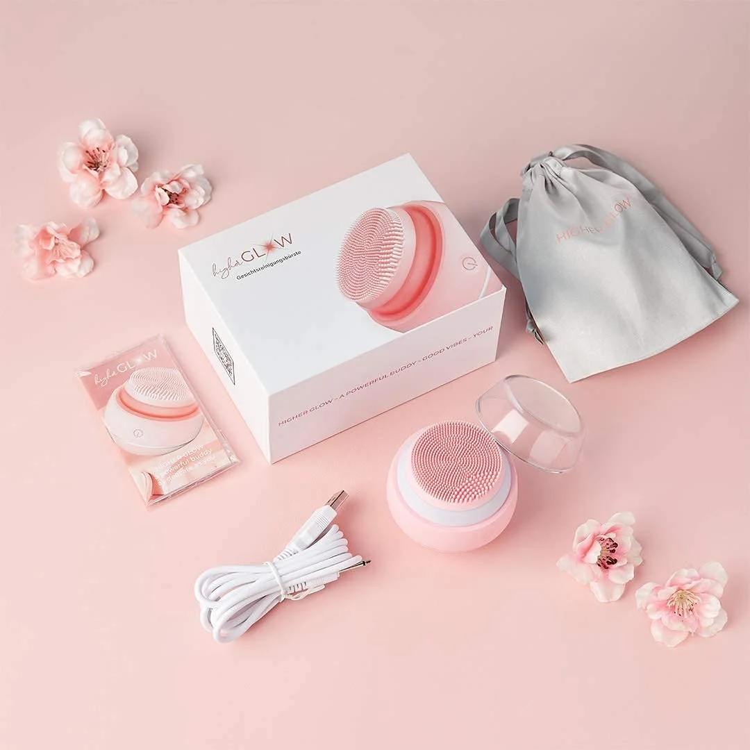 Щітка для очищення обличчя Higher Glow Силіконова 3D звукова вібрація, фото №6