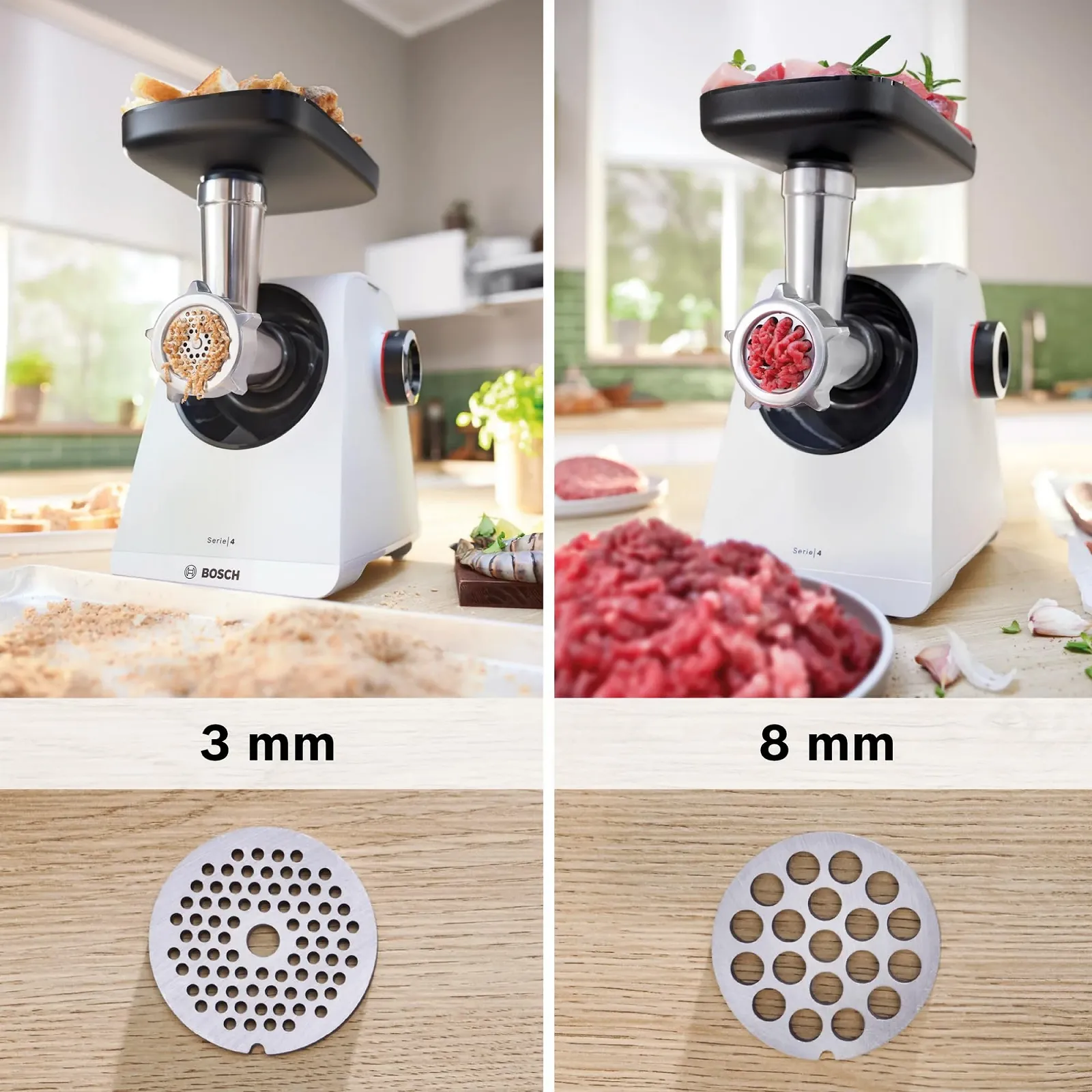 Электрическая мясорубка Bosch MultiPower Series 4 MFWS420W 1900 Вт 2 скорости White/Black, фото №7 Электрическая мясорубка Bosch MultiPower Series 4 MFWS420W 1900 Вт 2 скорости White/Black, фото №7