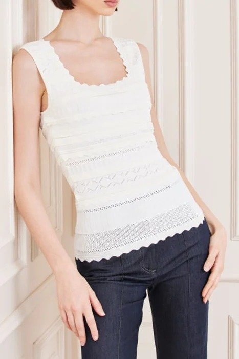 Жіночий топ Guess by Marciano scalloped edges Білий - M, фото №2