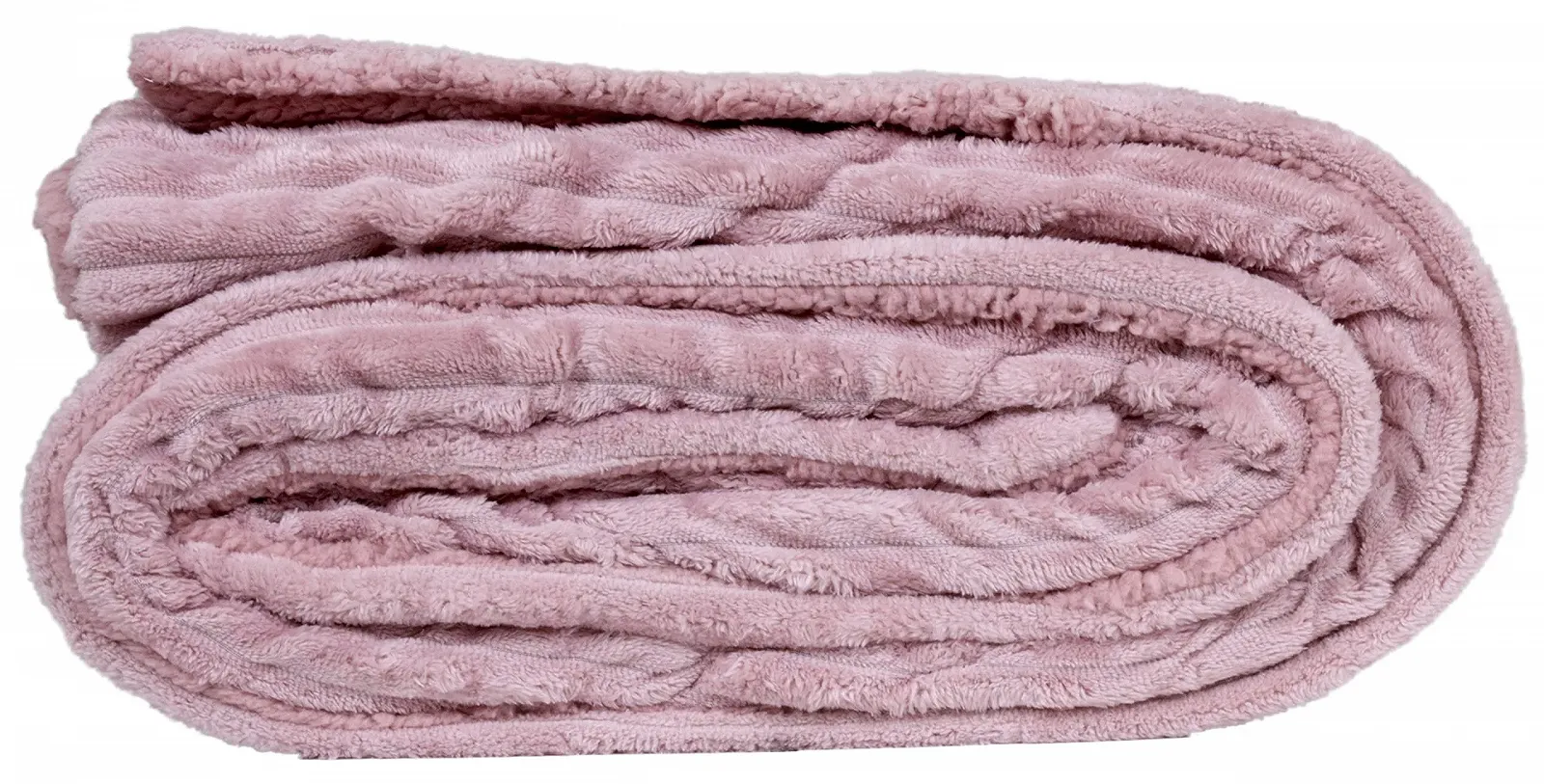 Покривало Trendyshop365 150 x 200 см Вельвет Плюшева Покривало Шерпа Спинка Пухнастий покривало (Брудно-рожевий), фото №4