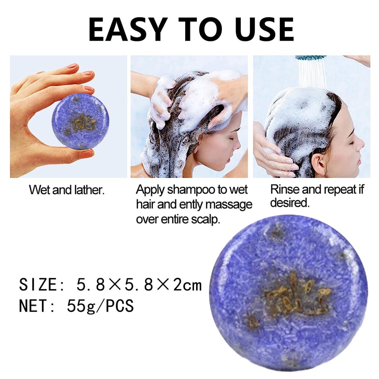 Шампунь-плитка HIDRUO Humby для седых волос 2 шт Лаванда, фото №7 Шампунь-плитка HIDRUO Humby для седых волос 2 шт Лаванда, фото №7