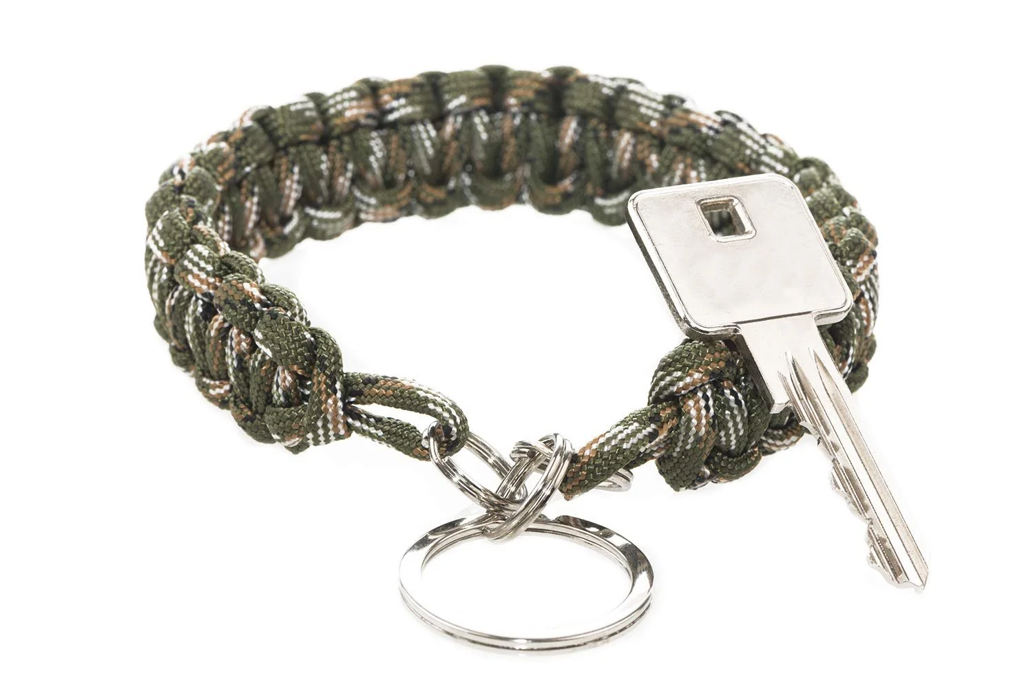 Брелок з паракорду Зелений, Бежевий, Білий та Чорний, фото №2