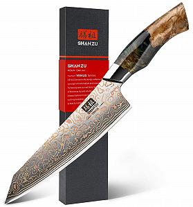 Ніж кухарський SHAN ZU Venus Series Damascus Copper, кований вручну японський ніж, 33 шари дамаської сталі та міді - Фото 1