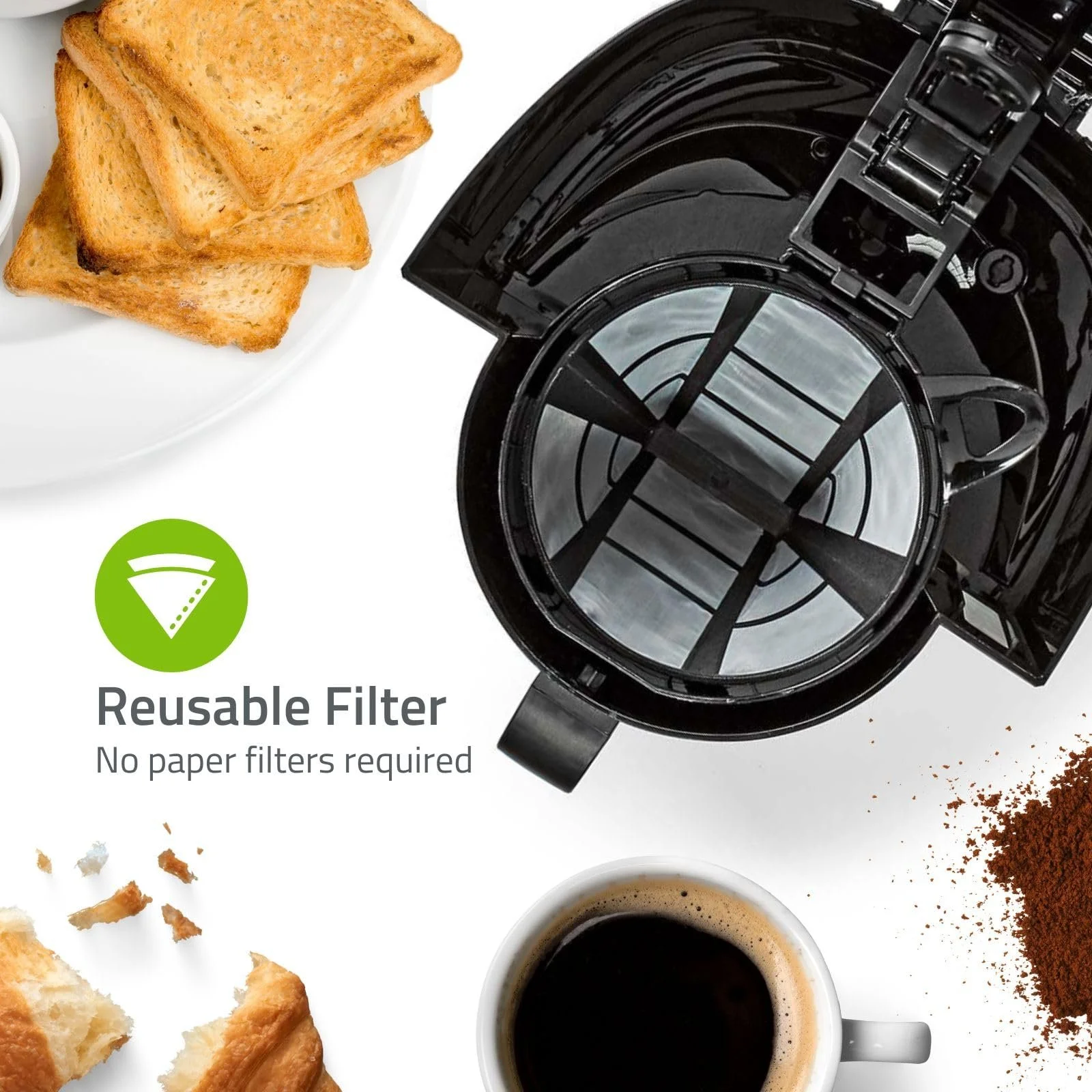 Капельная кофеварка Nedis 1,5 л 12 чашек Черный/Серебристый, фото №3