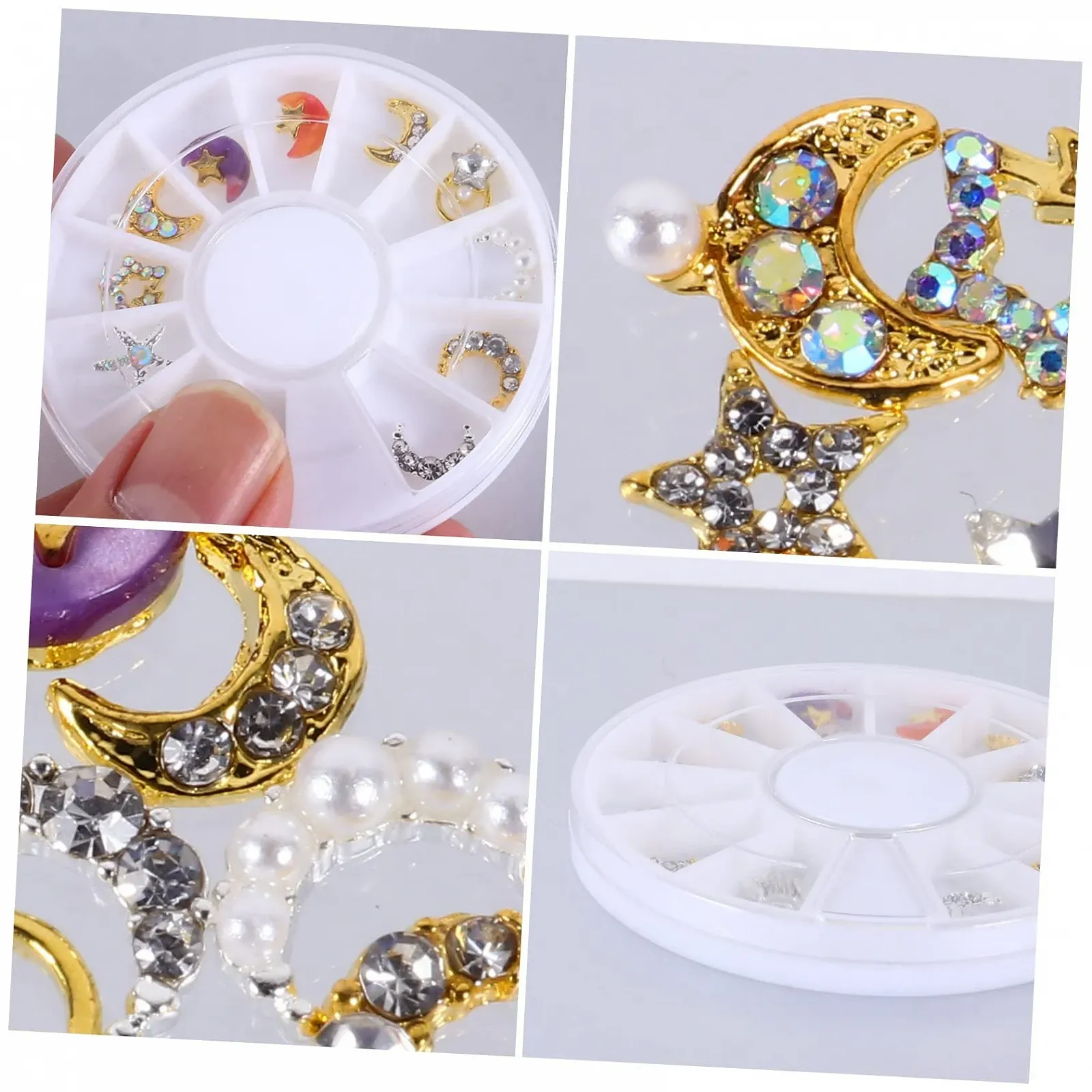 Набір наклейок для нігтів Ipetboom, круглі диски, місячні стрази, прикраси, фото №3 Набір наклейок для нігтів Ipetboom, круглі диски, місячні стрази, прикраси, фото №3
