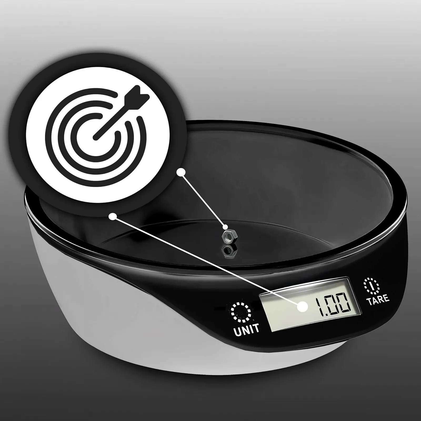 Кухонні ваги Retoo зі знімною чашею 5 kg РК-дисплей White Black, фото №5 Кухонні ваги Retoo зі знімною чашею 5 kg РК-дисплей White Black, фото №5