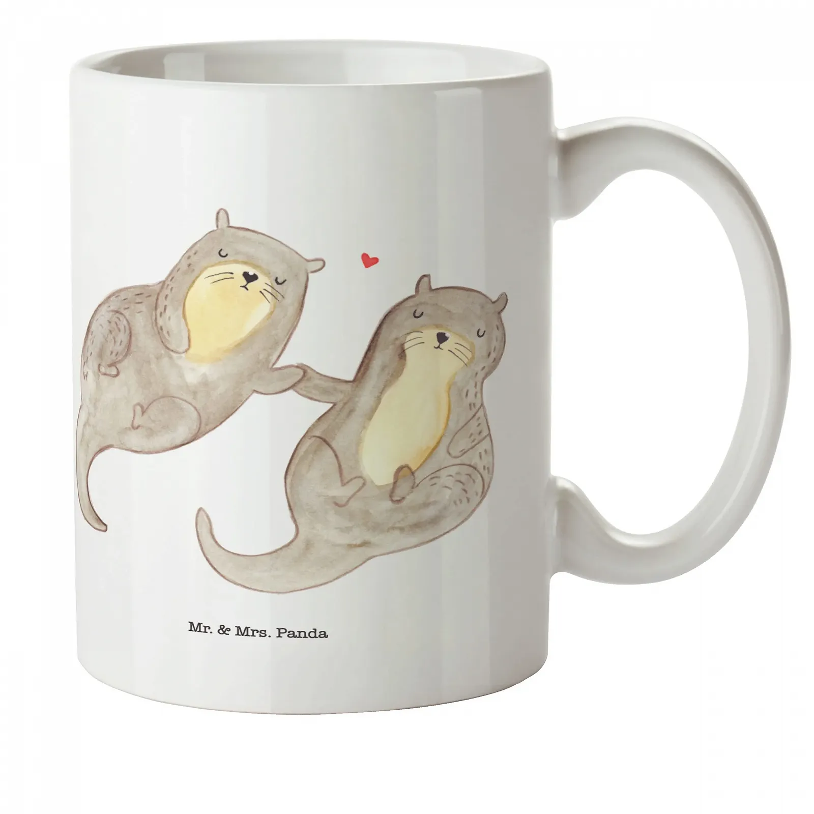 Детская Кружка Mr. & Mrs. Panda Выдра Руки Держатся Подарок Пластиковая Посуда Морская Выдра Дорожная Кружка Счастливая Выдра Романтичный, фото №1