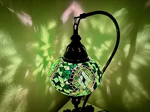 Настільна лампа Samarkand Lights Mosaic ручна робота мозаїчна східна зелена synthetic.ua - Фото 1