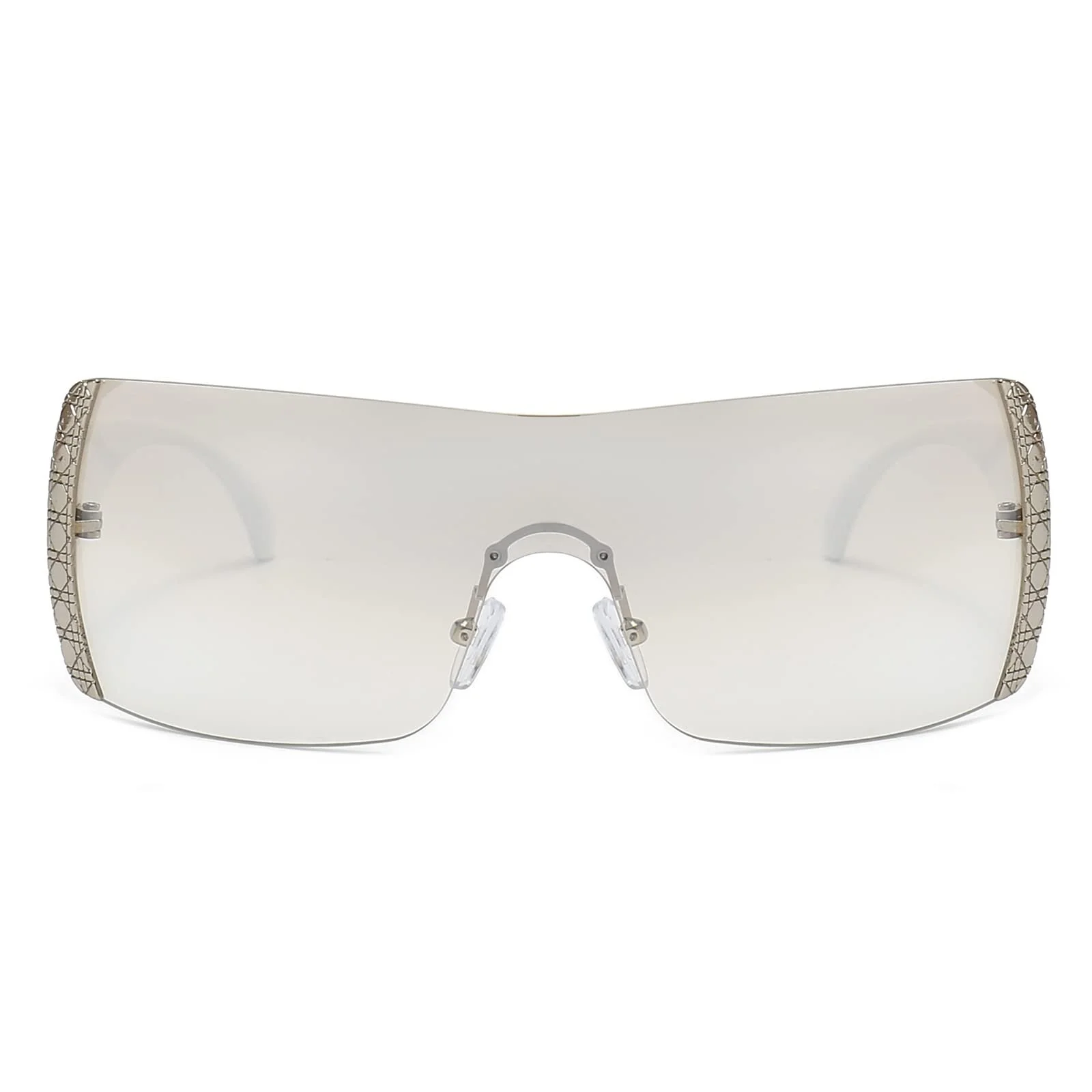 Сонцезахисні окуляри y2k LJCZKA Прямокутні Великі Без оправи Цілісні Модні Унісекс з UV захистом, фото №2