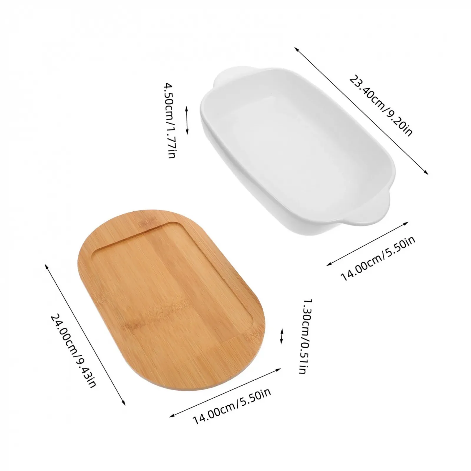 Форма для запікання Sosoport керамічна прямокутна з подвійною ручкою термостійка штабельована, фото №2