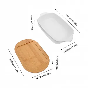 Форма для запікання Sosoport керамічна прямокутна з подвійною ручкою термостійка штабельована synthetic.ua - Фото 1