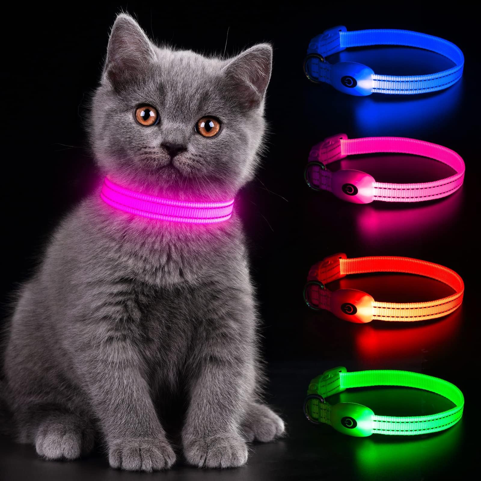 Ошейник светодиодный YFbrite LED Rechargeable Reflective Pink XS, фото №2 Ошейник светодиодный YFbrite LED Rechargeable Reflective Pink XS, фото №2