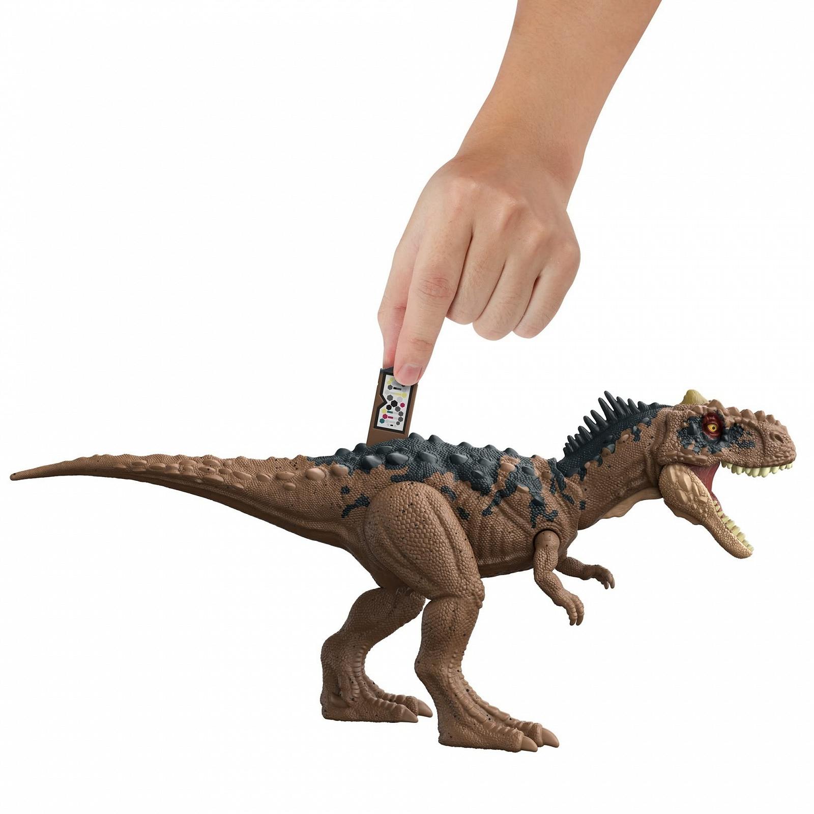 Фигурка динозавра Jurassic World Roar Strikers Rajasaurus с подвижными частями тела, звуками рева и атаками укуса, фото №4