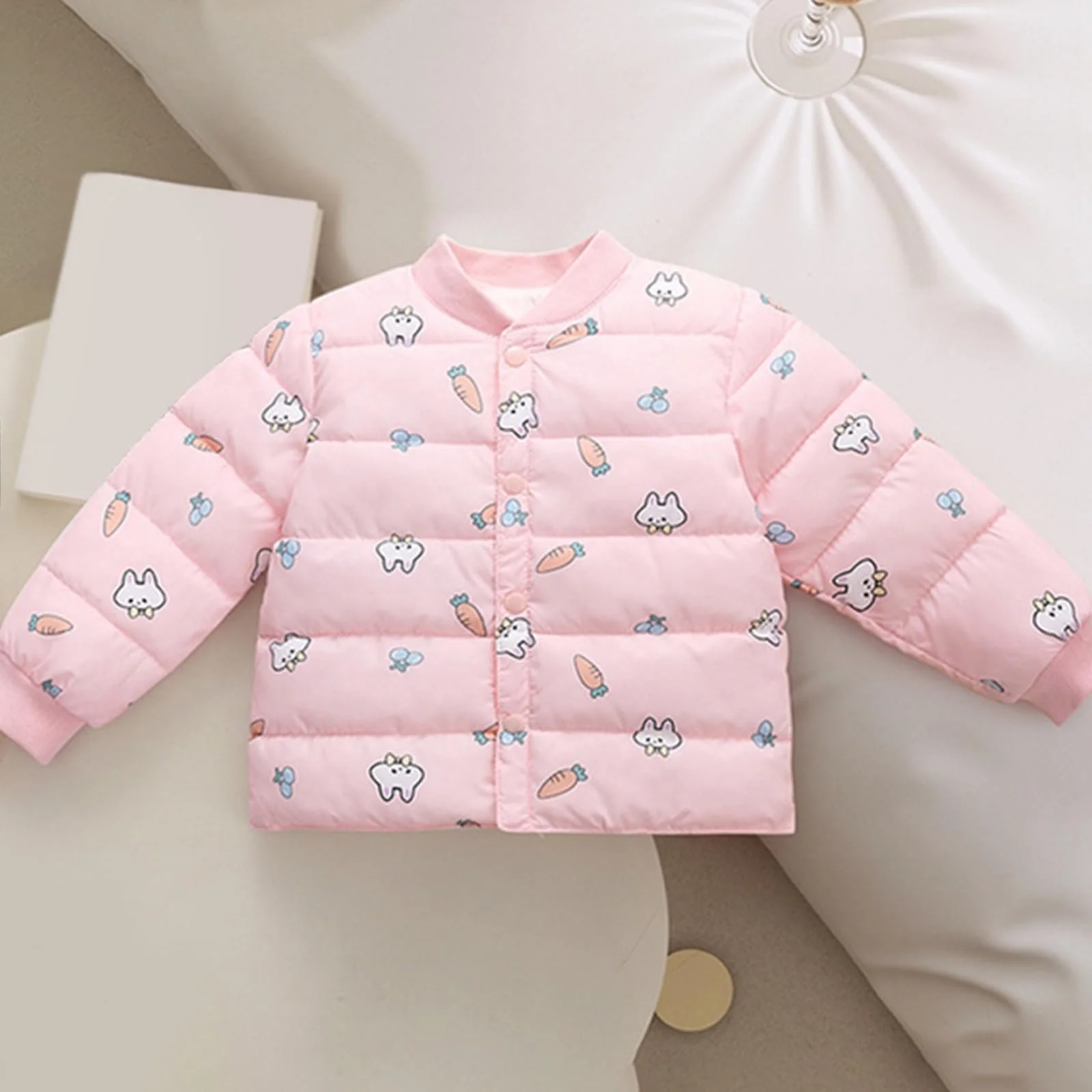 Зимняя Куртка для Девочек Пуховик с Толстой Подкладкой Хлопковая Куртка Однотонная Зимняя Куртка Детская Куртка Милая Куртка Ветрозащитная Куртка для Активного Отдыха Бейсбольная, фото №2