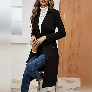 Тренч EFOGEP Длинный Осенний Зимний synthetic.ua - Фото 1