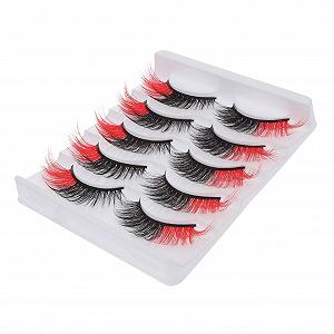 Ресницы Angoily 15 пар цветных накладных ресниц красные - Фото 1