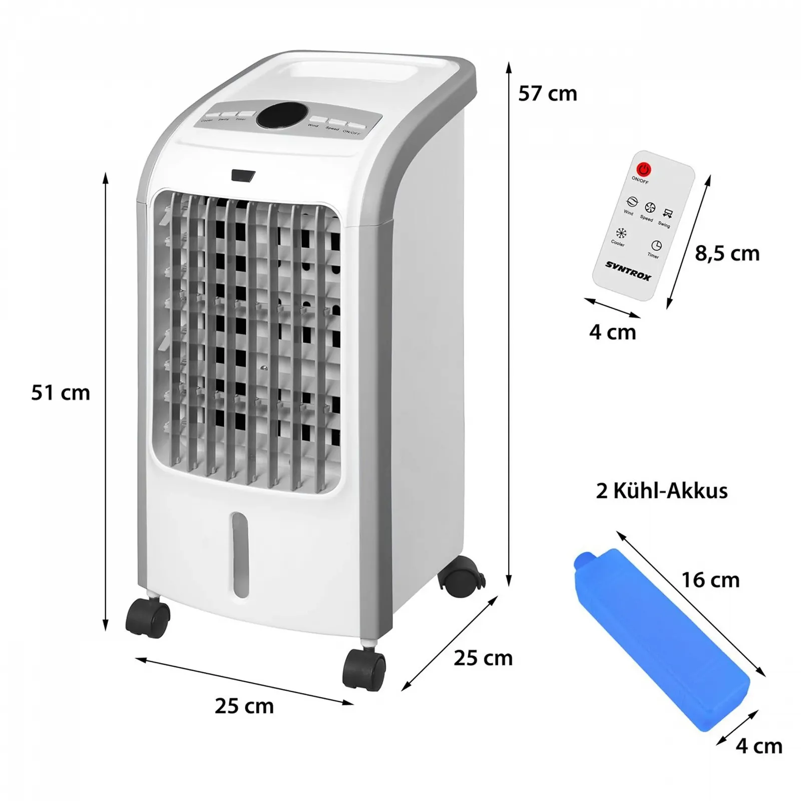 Мобільний кондиціонер Syntrox Stormy Випарний охолоджувач з пультом та таймером 4-в-1, фото №9