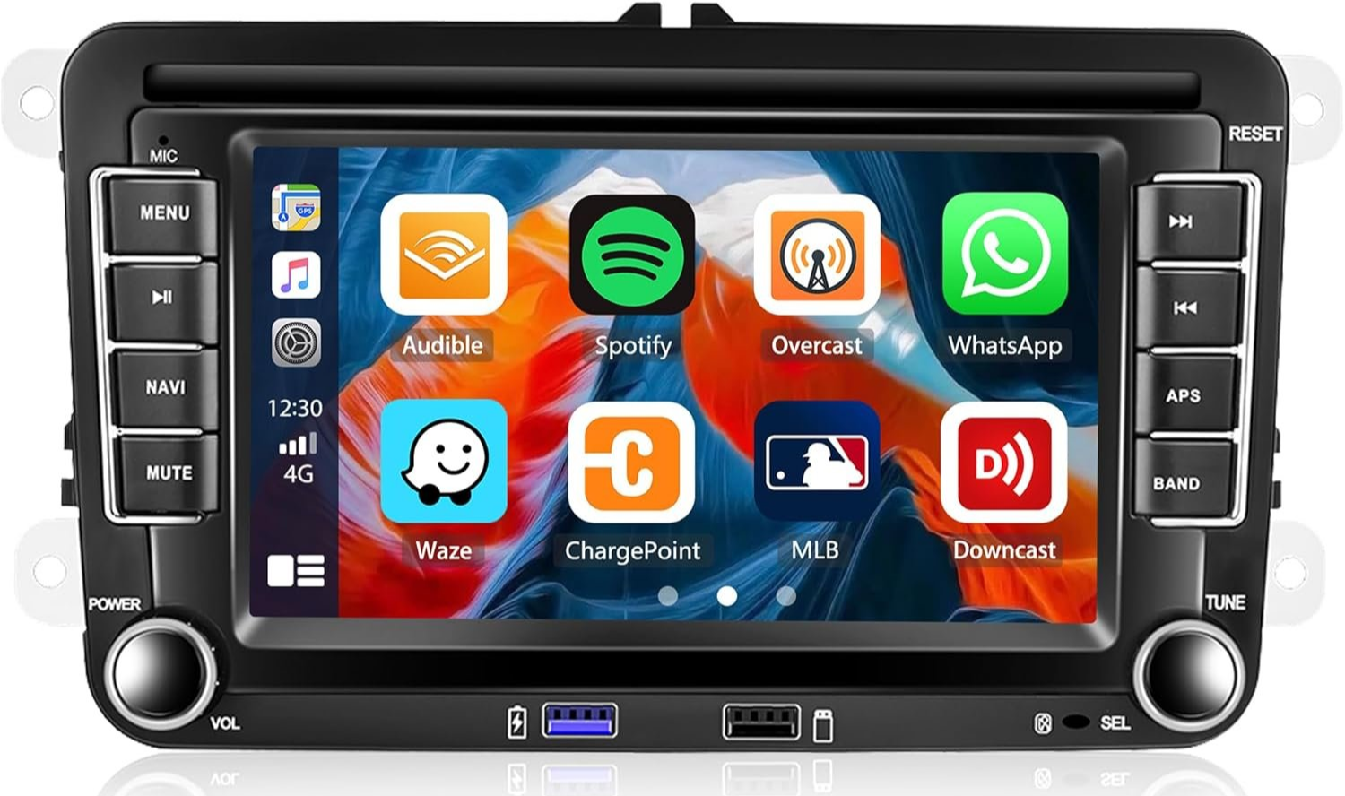 Штатна автомагнітола CAMECHO для Golf 5 6 VW Passat Polo Seat Skoda / 7" / Сенсорна / 2/64Гб / Android 13 / Apple CarPlay / Android Auto / Bluetooth / WI-FI / GPS / USB / RCA, фото №1
