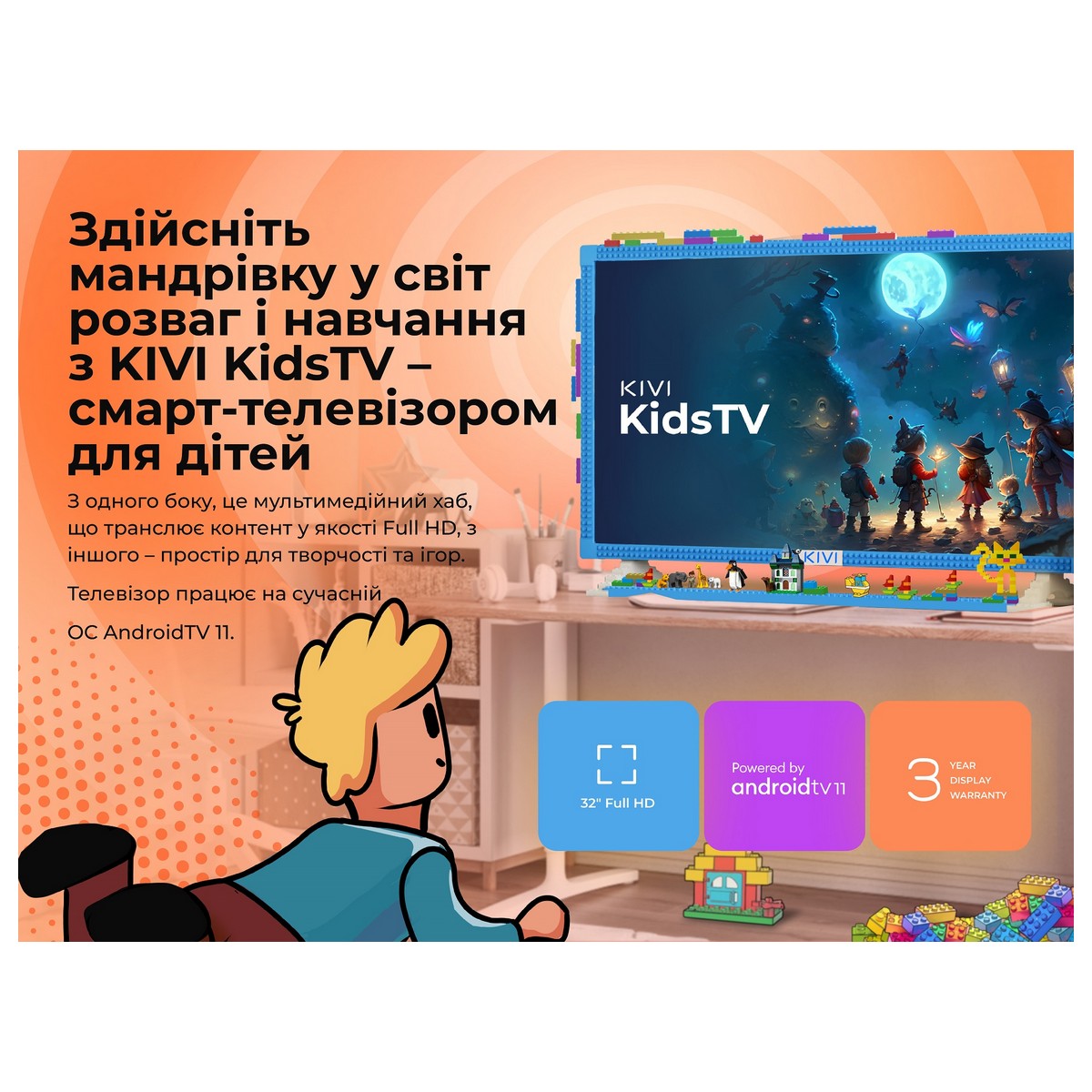 Телевізор Kivi 32FKIDSTV, фото №5 Телевізор Kivi 32FKIDSTV, фото №5