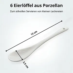 Набор фарфоровых ложек 6 штук Белый Элегантные универсальные ложки для ценителей Универсальные ложки для яиц, дипов, кофе, чая и десертов synthetic.ua - Фото 1