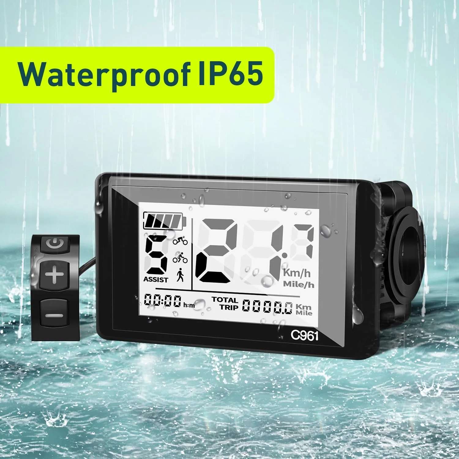 Дисплей для электровелосипеда C961 для Bafang BBS01B/BBS02B/BBS HD 5-pin UART, фото №8
