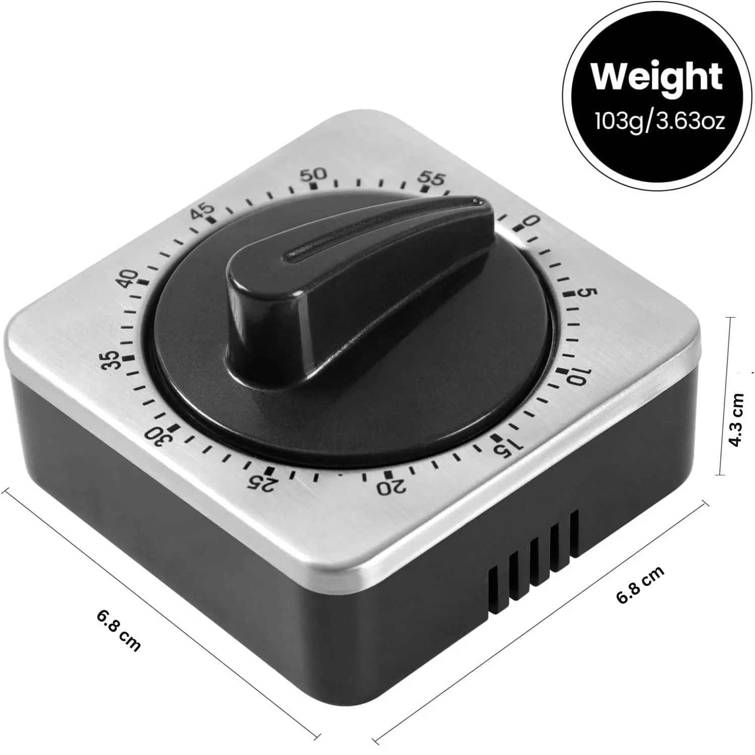 Таймер кухонный Mechanical Stainless Steel Magnetic Back Countdown Reminder, фото №4