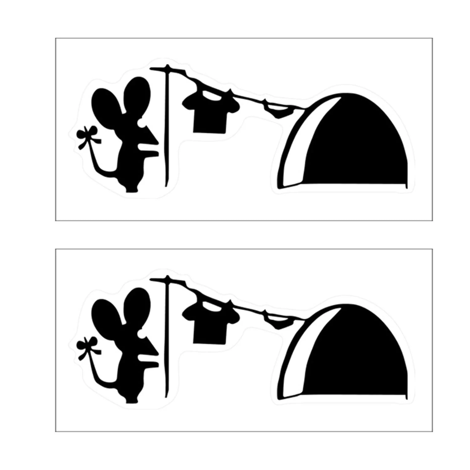 Наклейки на стіну 2 шт Щуряча нора Чорний, фото №1