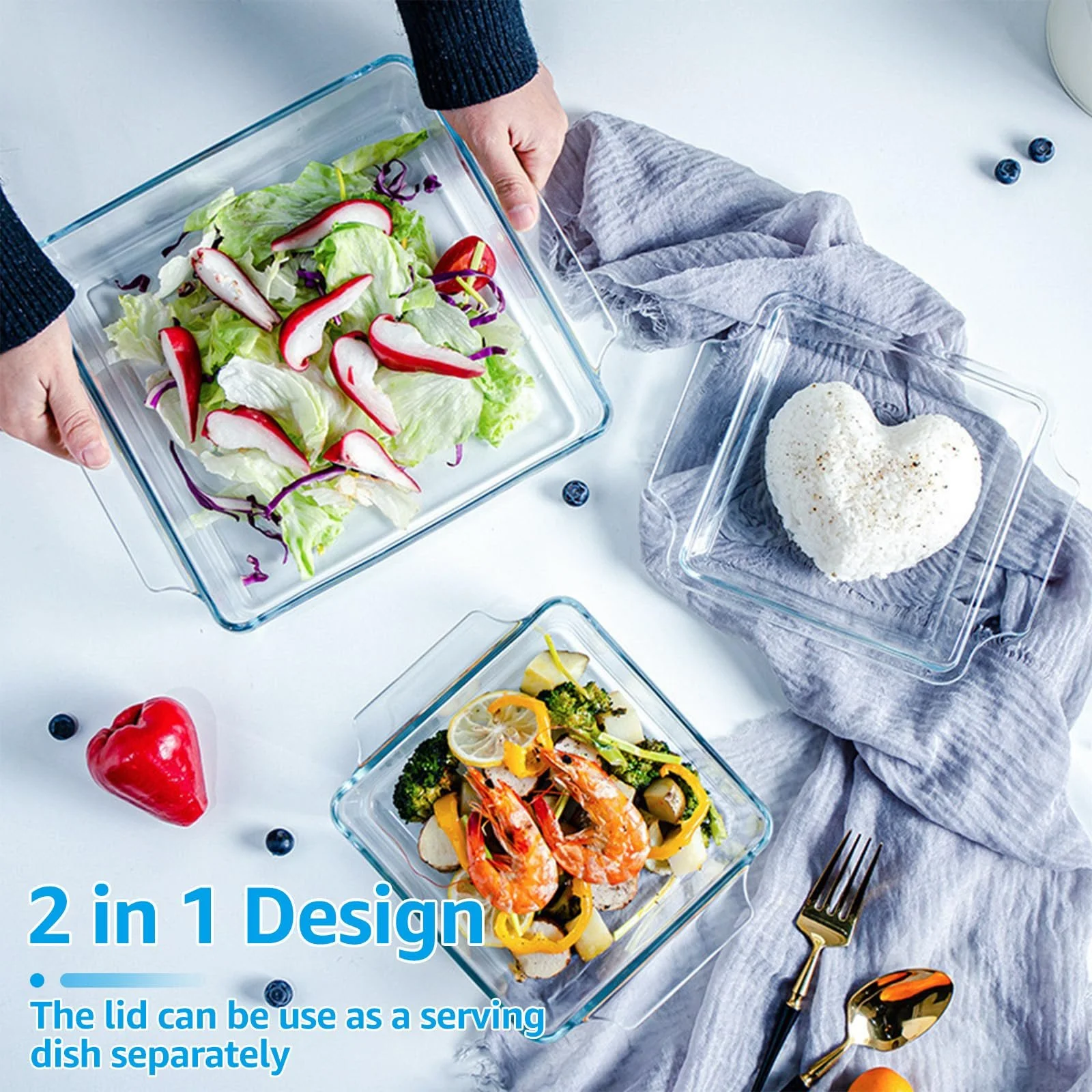 Набор форм для запекания WOPPLXY прямоугольные стеклянные с крышками 1 л и 1.5 л 2 шт прозрачные, фото №5 Набор форм для запекания WOPPLXY прямоугольные стеклянные с крышками 1 л и 1.5 л 2 шт прозрачные, фото №5