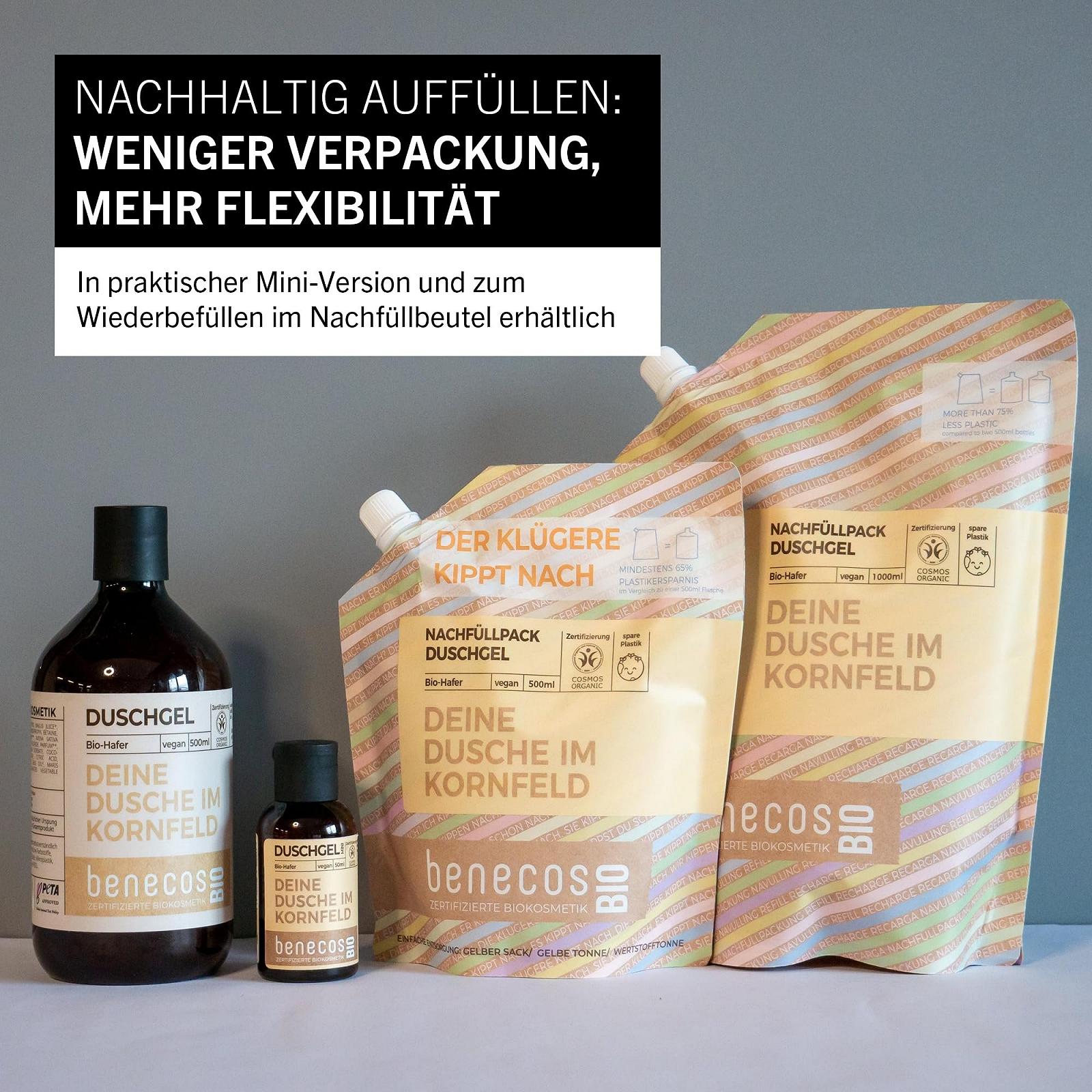 Органический гель для душа 2-в-1 benecos Organic Hemp Skin & Hair веганский из переработанного пластика, фото №4