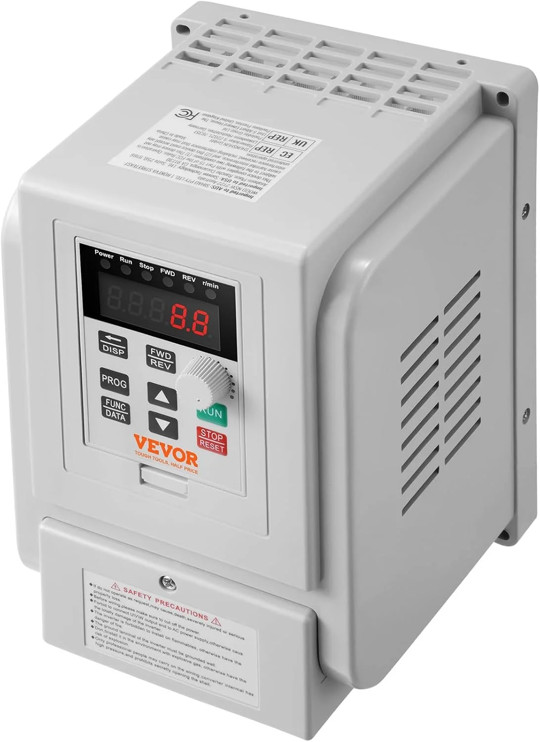 Частотный преобразователь VEVOR AT1-2200X / 2.2 кВт / 10 А / 0-400 Гц / Серый, фото №3 Частотный преобразователь VEVOR AT1-2200X / 2.2 кВт / 10 А / 0-400 Гц / Серый, фото №3
