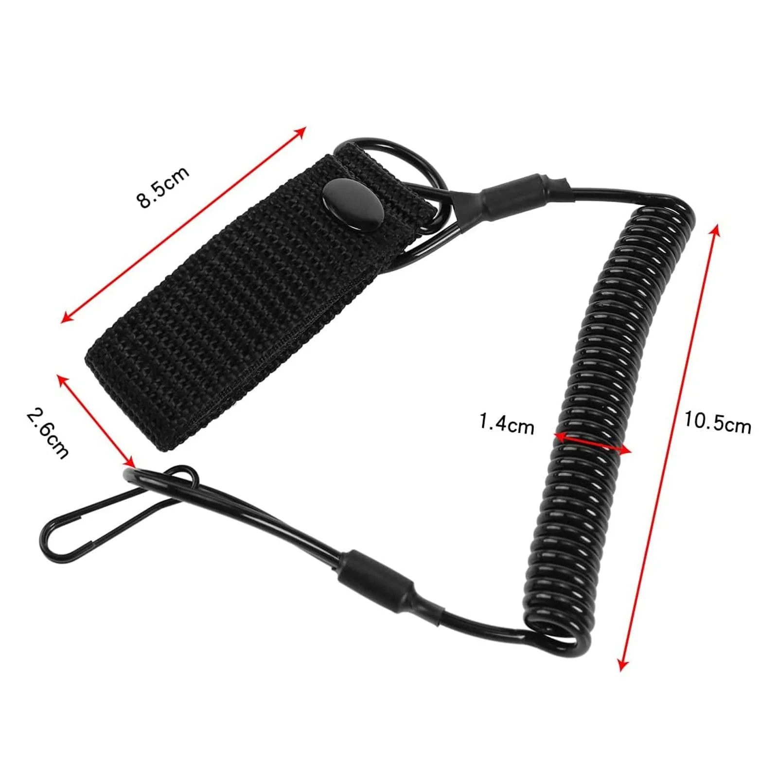 Тактичний Шнур-підвіс Карабін Чорний, фото №6