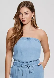 Жіночий джинсовий комбінезон GUESS Lucia / Блакитний / Розмір S synthetic.ua - Фото 1