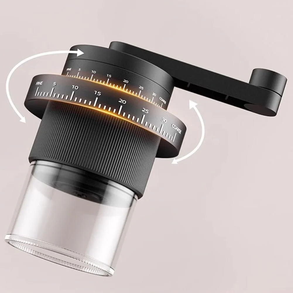 Кофемолка портативная из улучшенного синтетического материала с 35 регулируемыми настройками помола Черный, фото №9