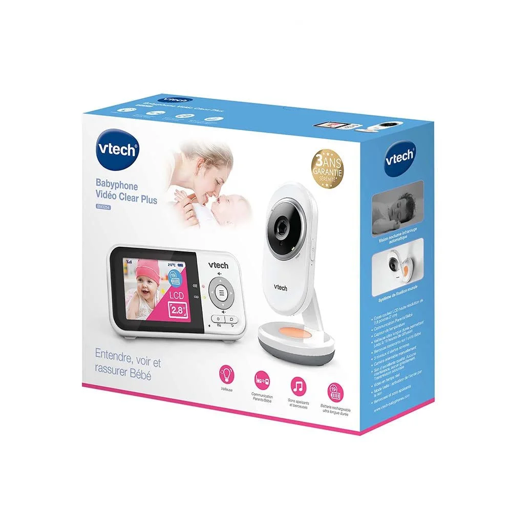 Відеоняня Vtech BM3254 2.8 дюйма LCD нічник колискові двосторонній зв'язок біла, фото №4