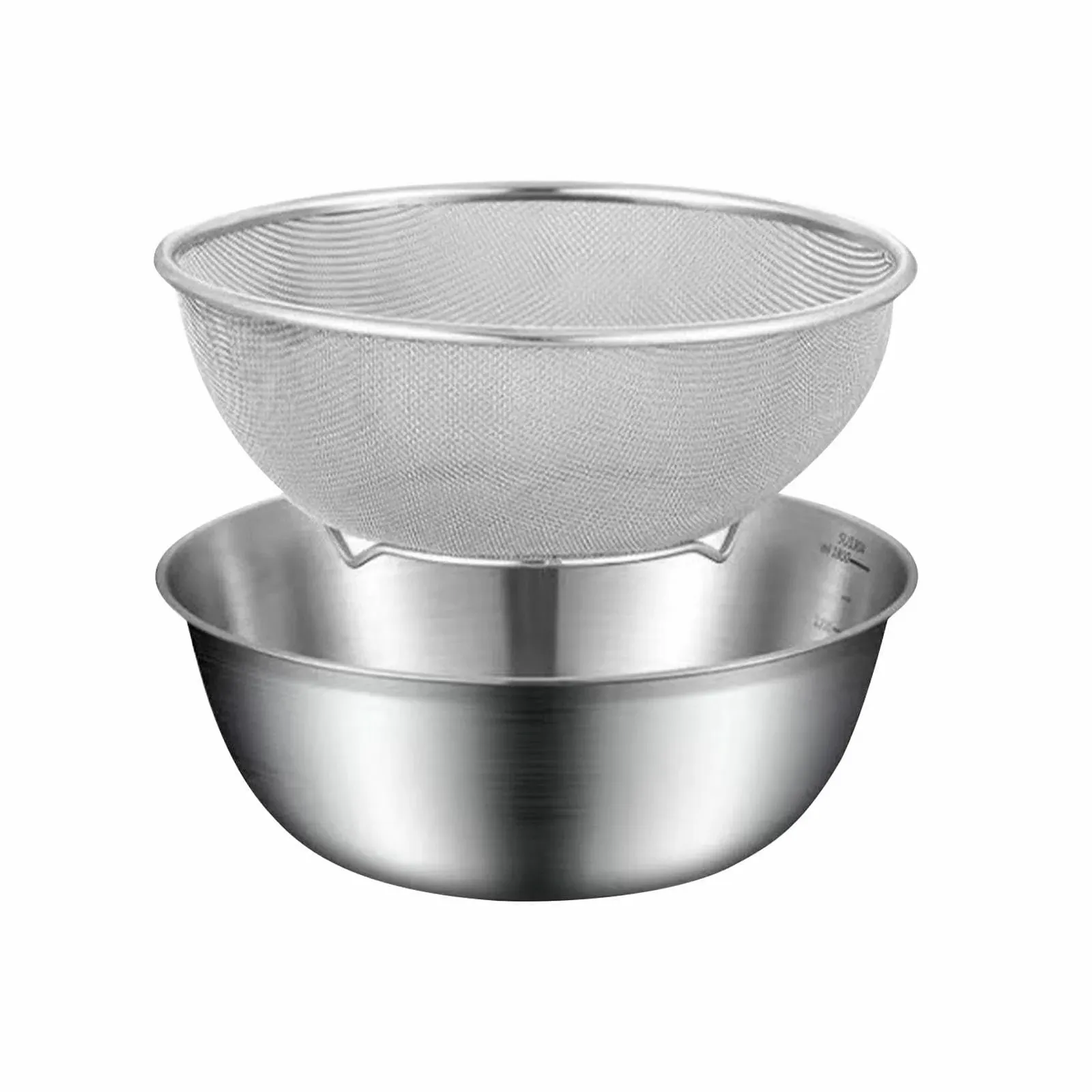 Набір з друшляка та миски з нержавіючої сталі Silver, фото №8