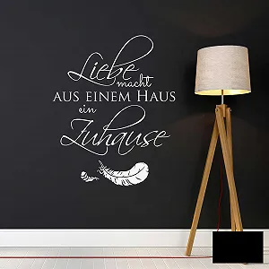 Наклейка на стіну M1972 Liebe macht aus ein Haus ein Zuhause чорна 50 х 60 см - Фото 1