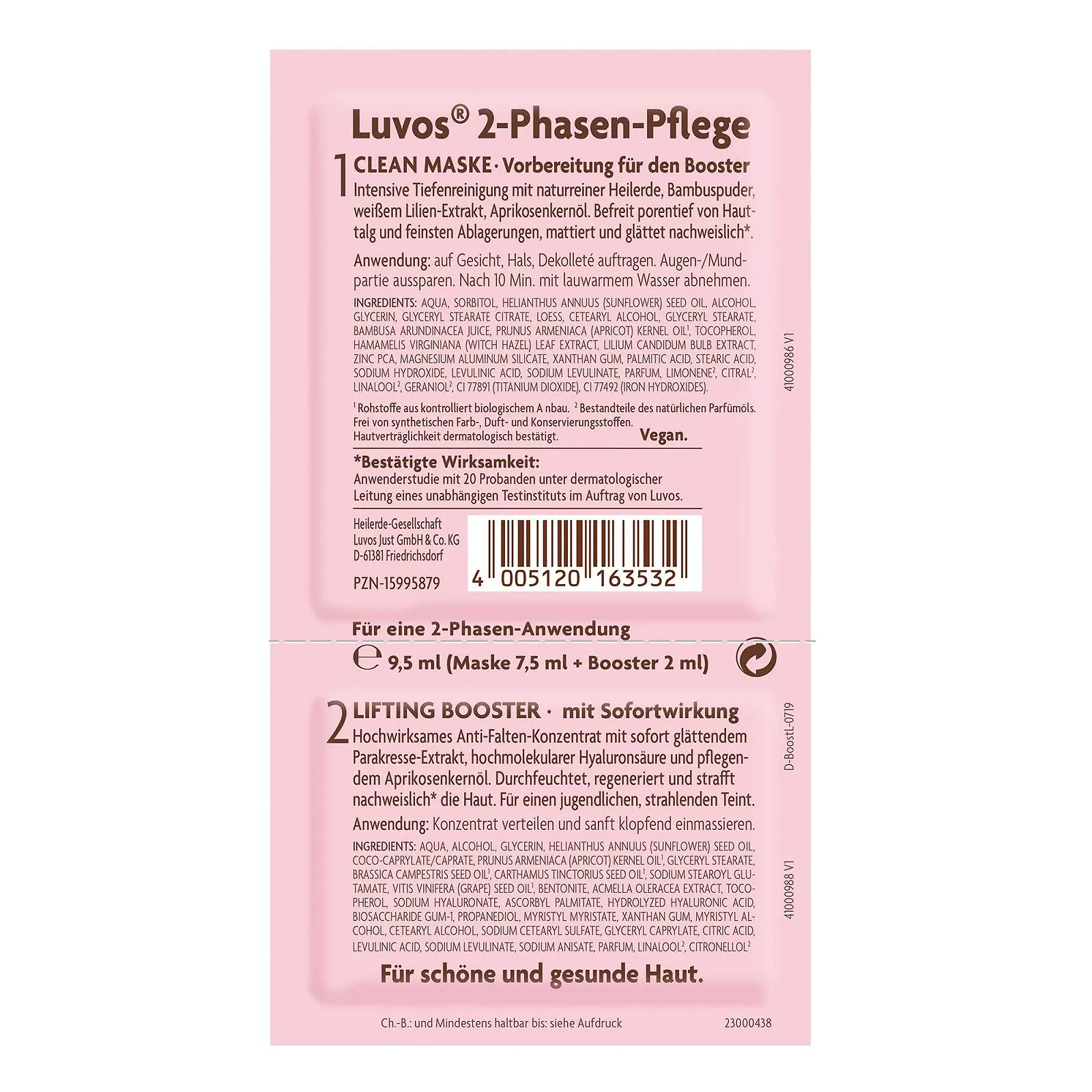 Крем Luvos Lifting-Booster Lifting, Очищающая маска для лица с мгновенным эффектом, 1 x 9,5 мл (1 шт. в упаковке), фото №6