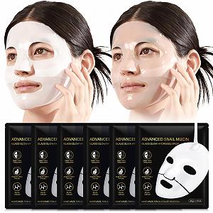 Листовая Маска с Муцином Улитки, 6 шт. Гидрогелевая Коллагеновая Маска для Лица, Увлажнение, Повышение Коллагена для Эластина, Маски для Сухой Кожи synthetic.ua - Фото 1