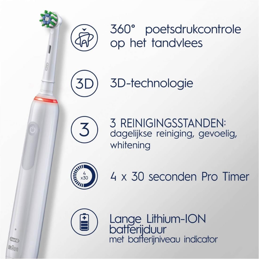 Електрична зубна щітка Oral-B PRO 3 3800 White Pro-Expert Edition з зубною пастою, фото №3