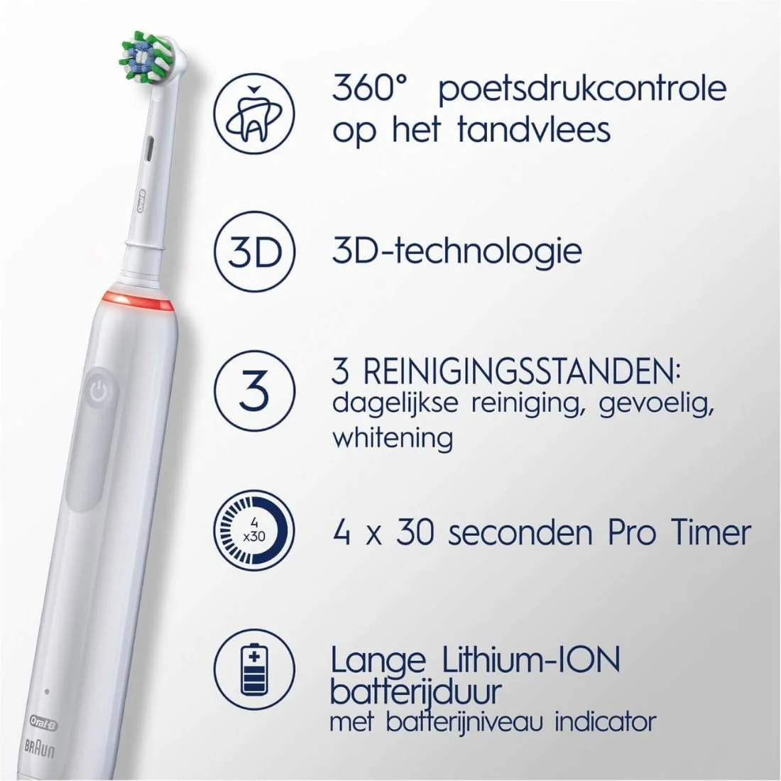 Электрическая зубная щетка Oral-B PRO 3 3800 White Pro-Expert Edition с зубной пастой, фото №3