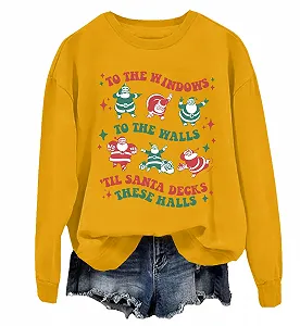 Свитшот Santa To The Window To The Wall Santa Shirt Dancing Santa - Фото 1