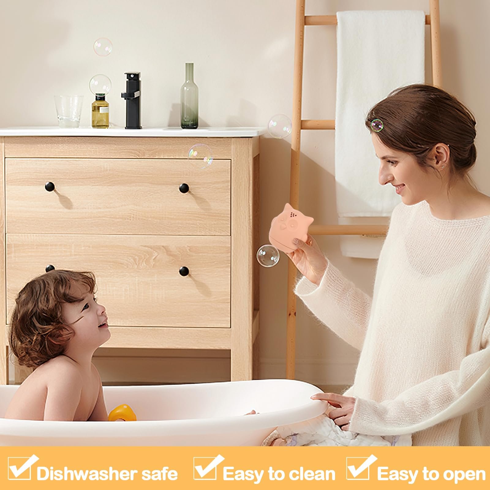 Іграшка для ванни Тварини, з човниками, мʼякі дитячі силіконові будівельні блоки на присосках, фото №3