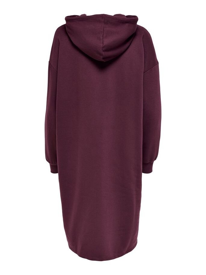 Сукня ONLCHELSEA LIFE L/S OVERSIZE DRESS SWT 15241307-Winetasting ONLY Бордовий M, фото №4