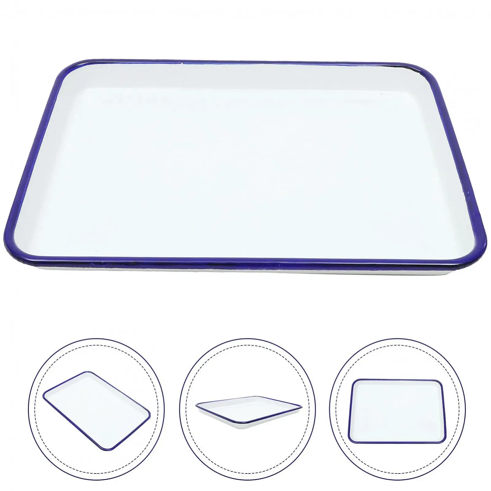 Форма для запекания Toyvian эмалированная прямоугольная термостойкая антипригарная белая, фото №4